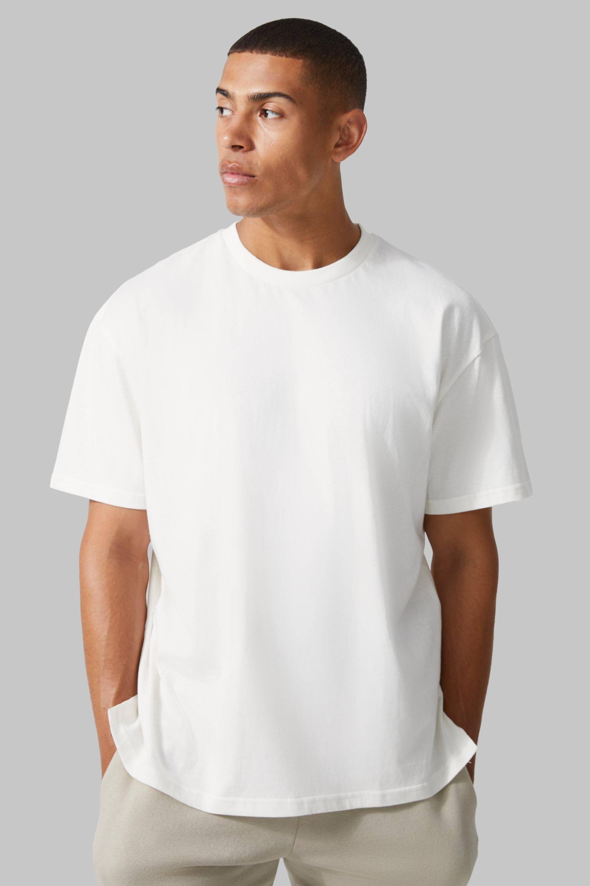 Oversize Man Active T-Shirt - Ecru - S, Ecru von boohoo