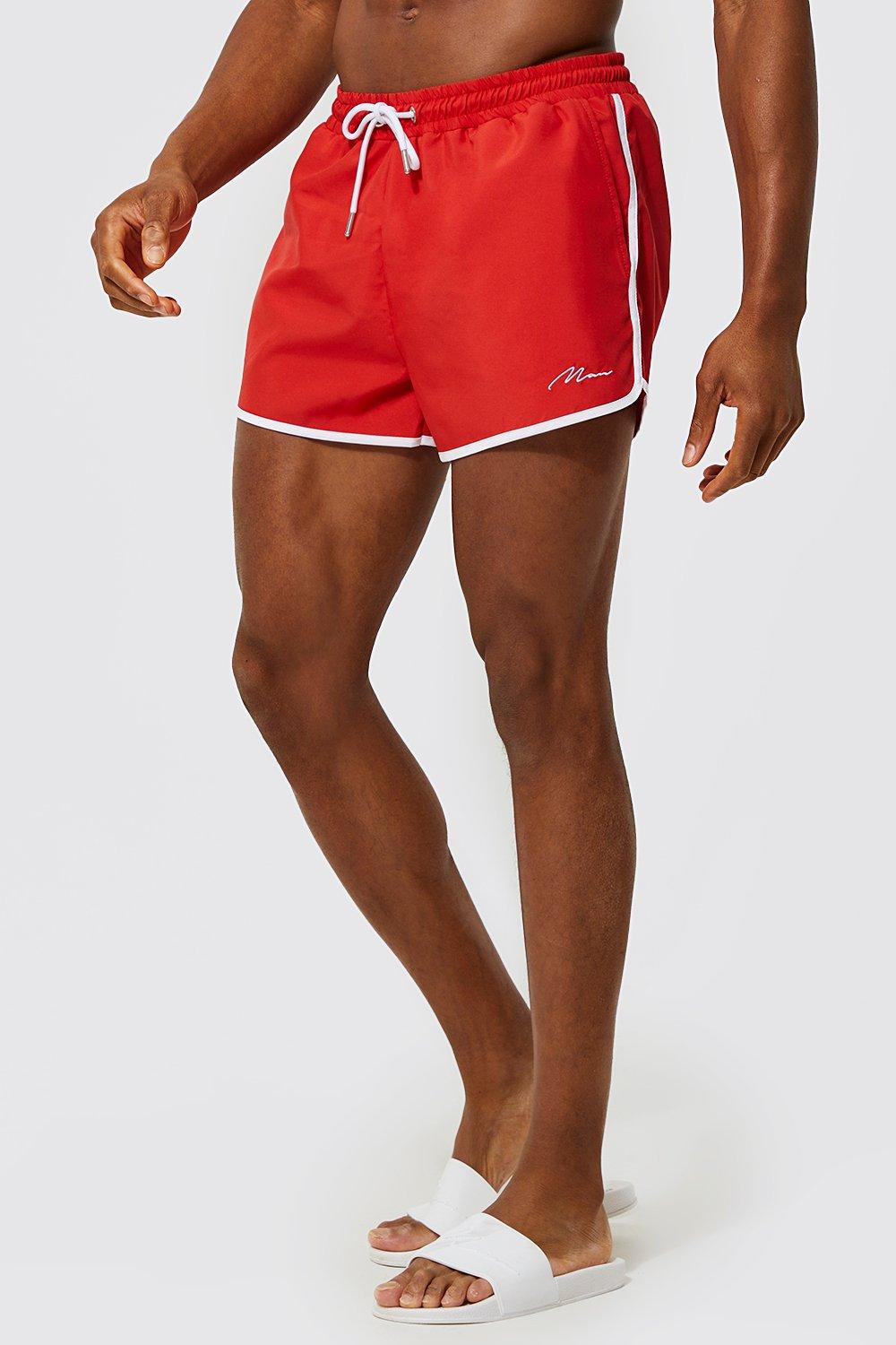 Man Signature Badehose - Red - Xs, Red von boohoo