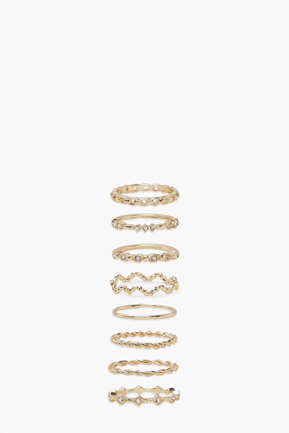 Ring-Set Mit Twist - Gold - S, Gold von boohoo
