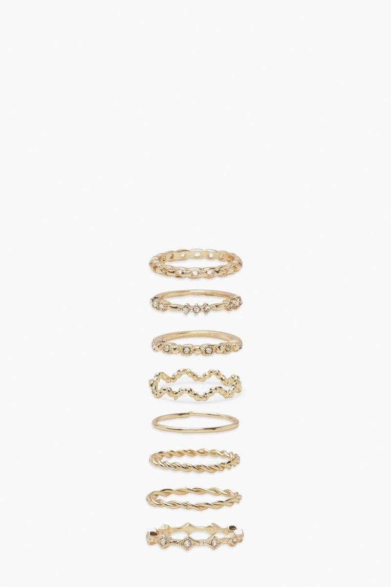 Ring-Set Mit Twist - Gold - S, Gold von boohoo