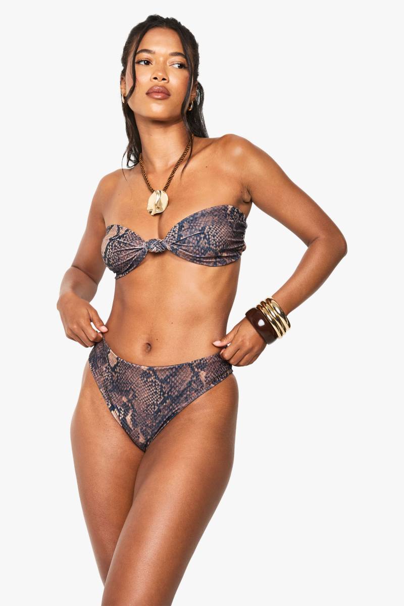 Schlagenprint Essentials Bikinihose Mit Hohem Bund - Multi - 34, Multi von boohoo