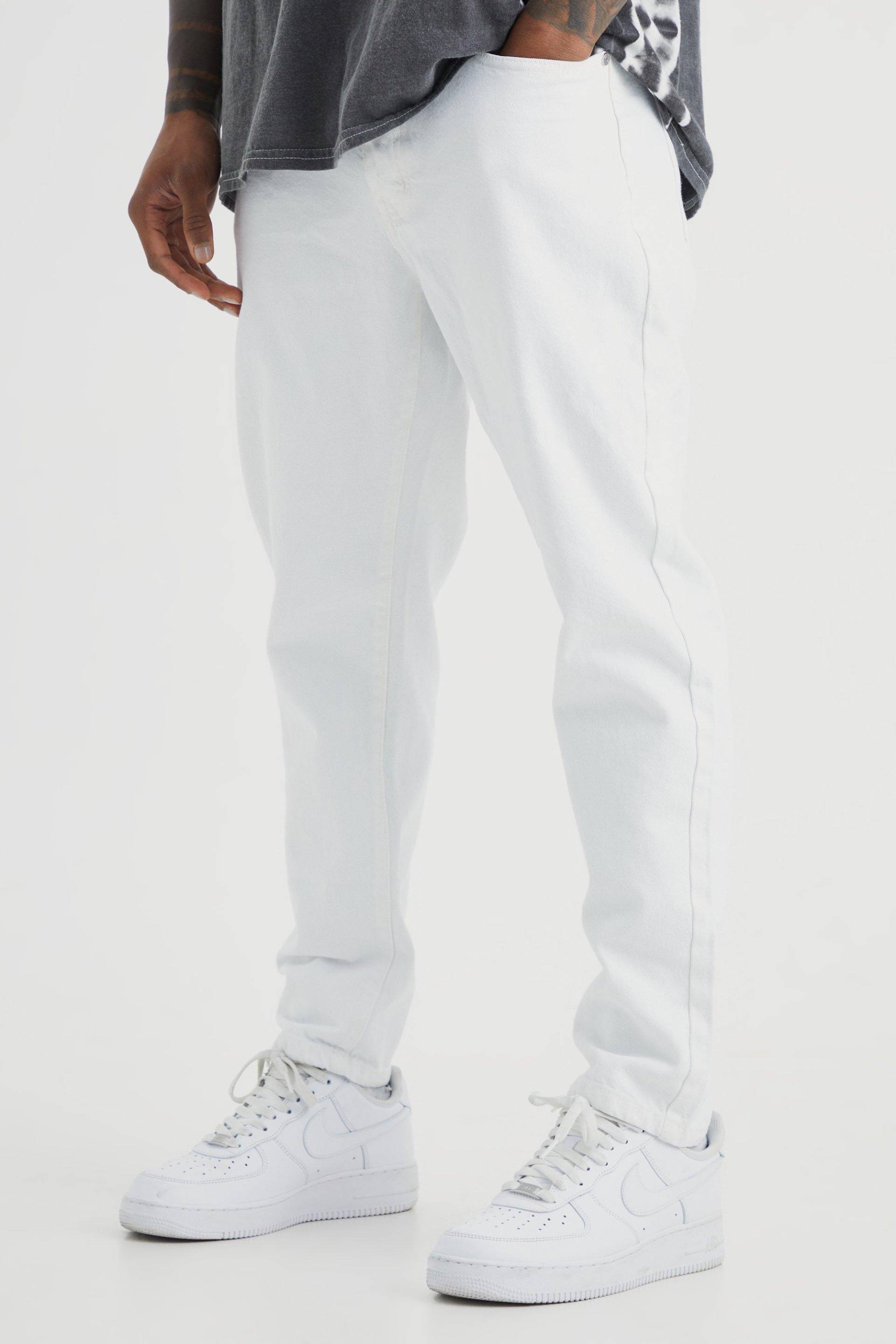 Schmale Jeans - White - 32R, White von boohoo