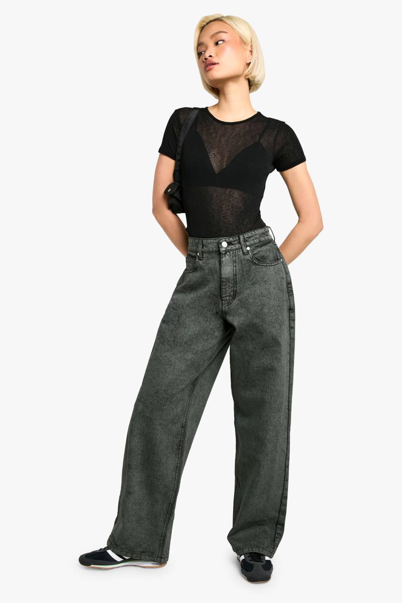 Schwarze Boyfriend-Jeans - Vintage Wash - 40, Vintage Wash von boohoo