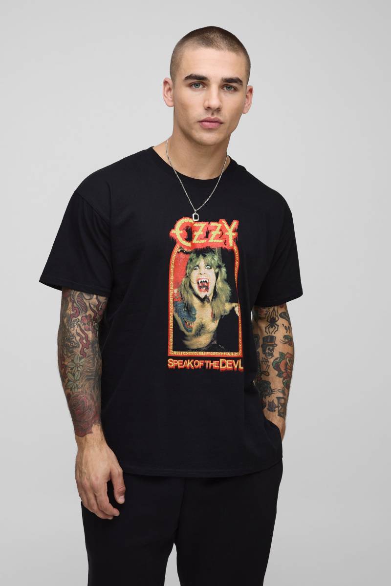Schwarzes Oversize T-Shirt Mit Lizenziertem Ozzy Ozbourne Print - Black - Xs, Black Schwarzes Oversize T-Shirt Mit Lizenziertem Ozzy Ozbourne Print - Black - Xs, Black von boohoo