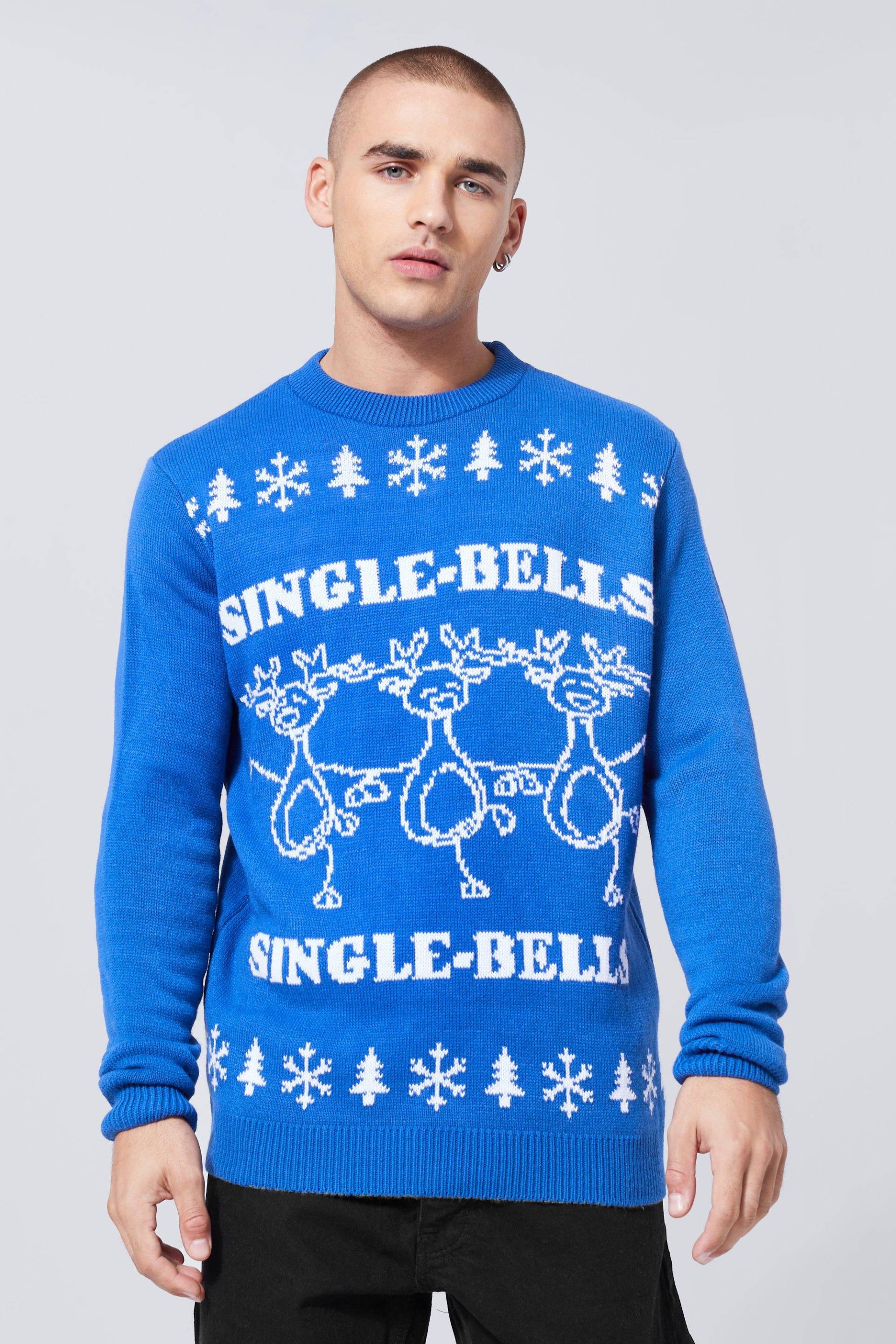 Single Bells Weihnachtspullover - Navy - M, Navy von boohoo