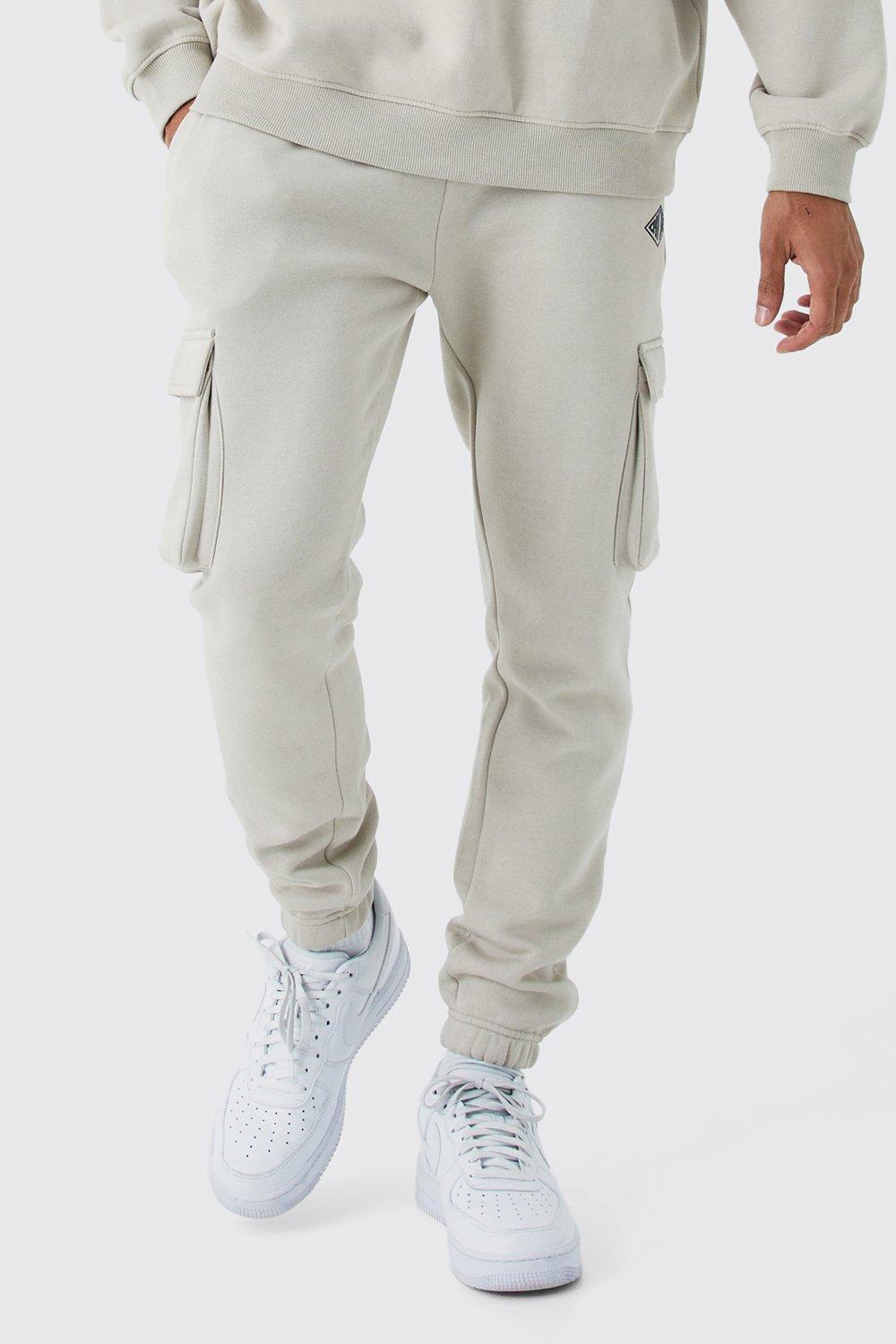 Skinny Man Cargo-Jogginghose - Sand - S, Sand von boohoo