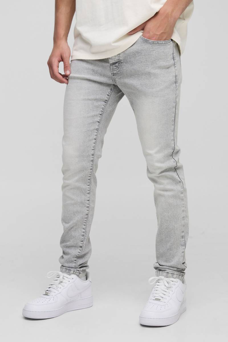 Skinny Stretch Grey Washed Jeans - Ice Grey - 36R, Ice Grey Skinny Stretch Grey Washed Jeans - Ice Grey - 36R, Ice Grey von boohoo