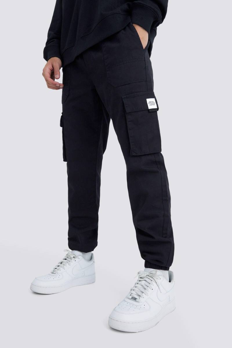 Slim-Fit Cargo-Jogginghose Mit Elastischem Bund Und Schnalle - Black - Xs, Black Slim-Fit Cargo-Jogginghose Mit Elastischem Bund Und Schnalle - Black - Xs, Black von boohoo