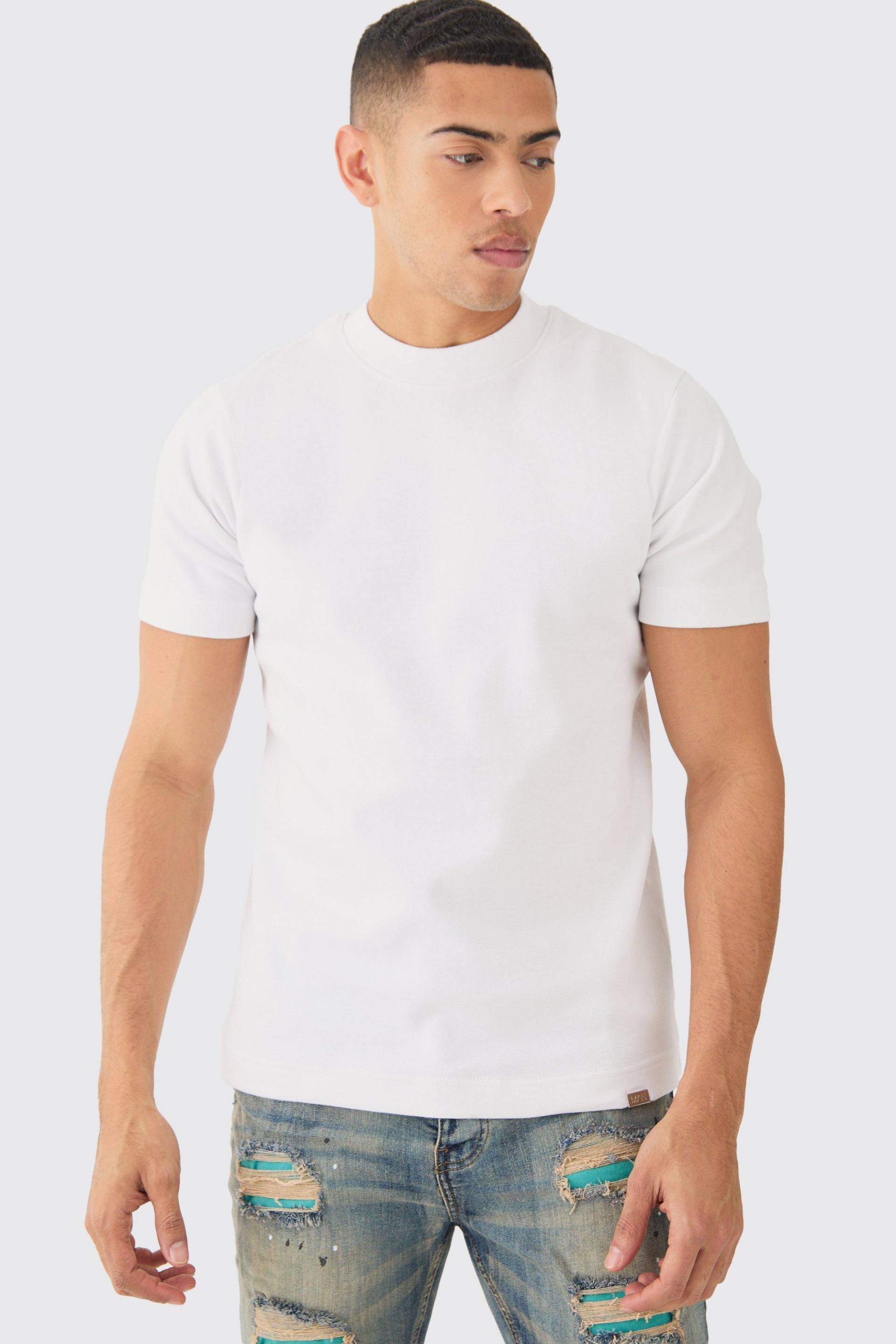 Slim-Fit Man T-Shirt - White - L, White von boohoo