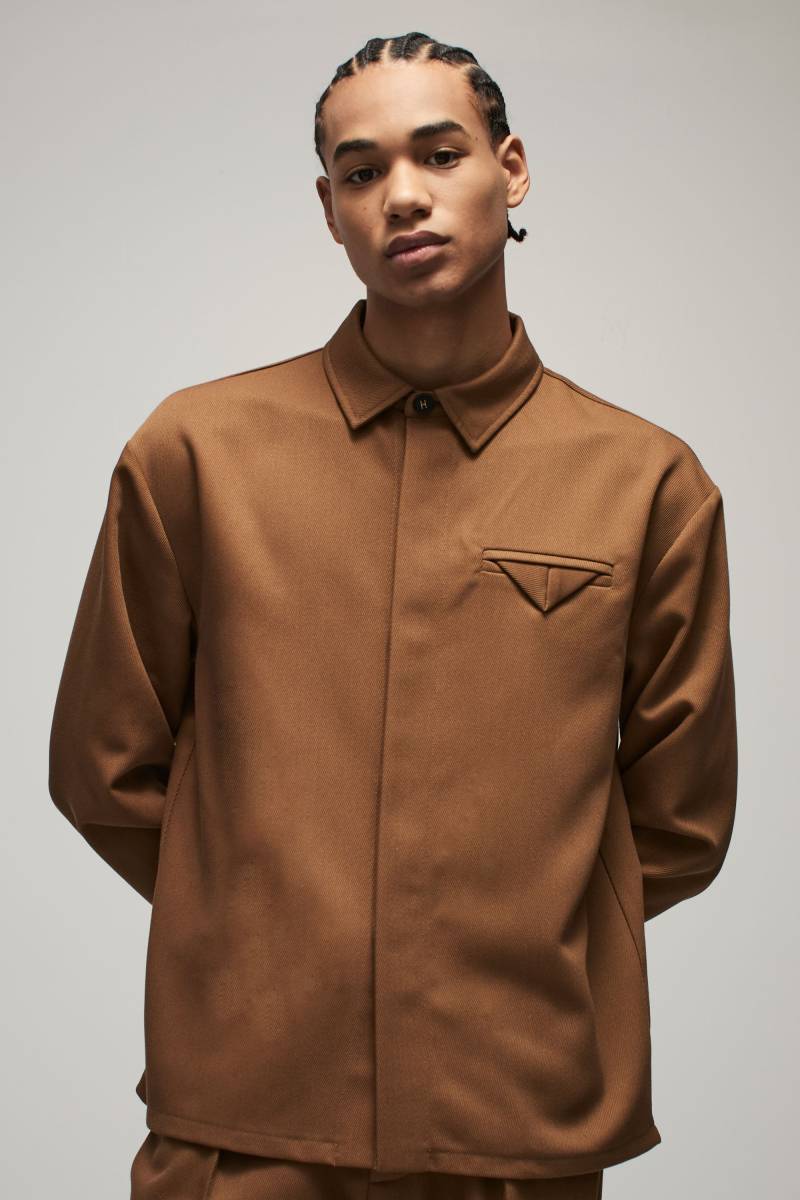 Smartes Oversize Twill-Overshirt Mit Taschen-Detail - Taupe - M, Taupe Smartes Oversize Twill-Overshirt Mit Taschen-Detail - Taupe - M, Taupe von boohoo