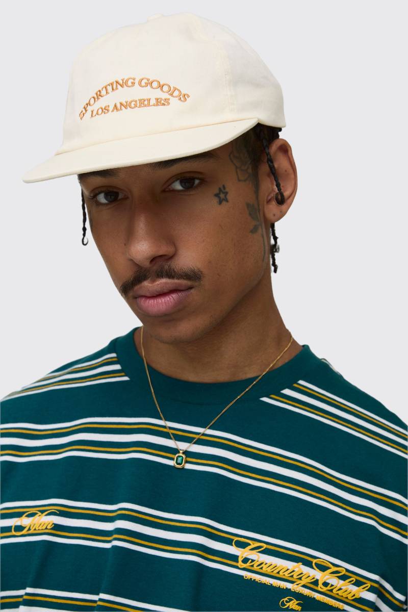 Sporting Embroidered Cap - Ecru - One Size, Ecru von boohoo