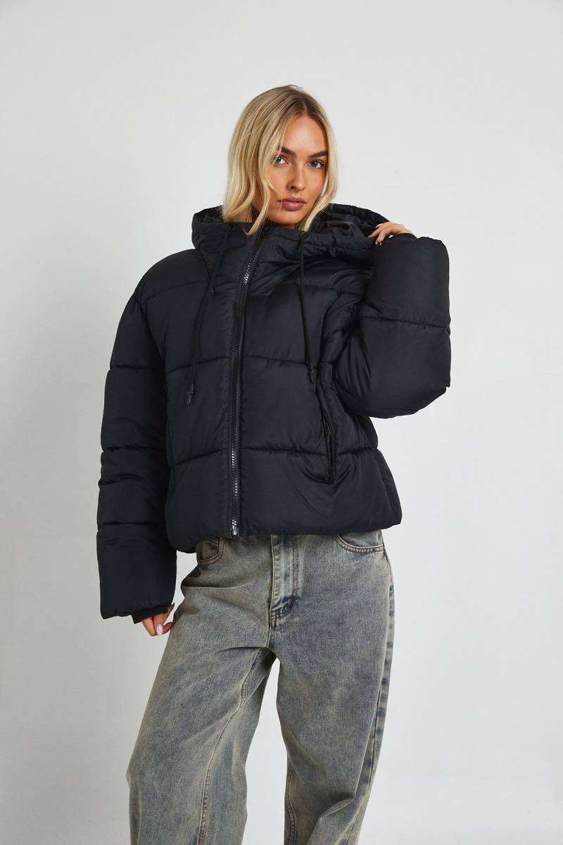 Steppjacke Mit Kapuze - Black - 32, Black von boohoo