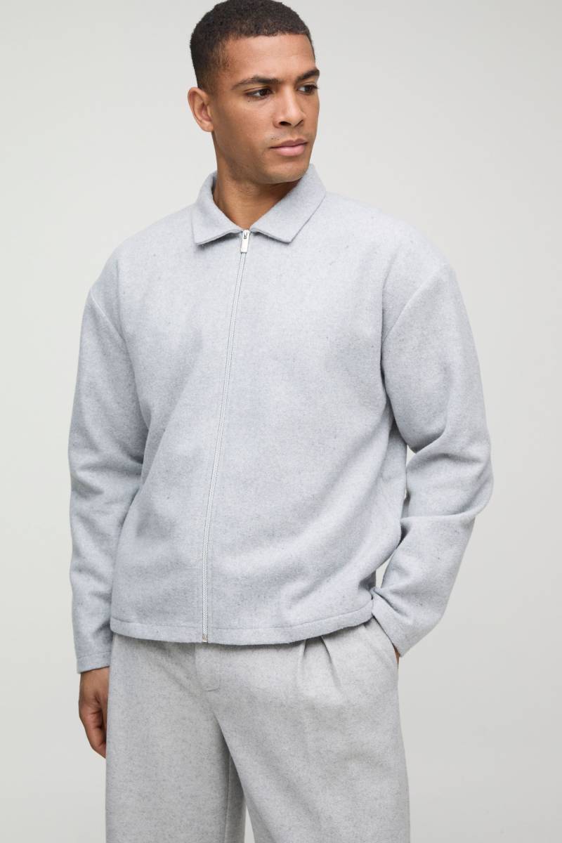 Strukturiertes Oversize Overshirt - Light Grey - M, Light Grey Strukturiertes Oversize Overshirt - Light Grey - M, Light Grey von boohoo