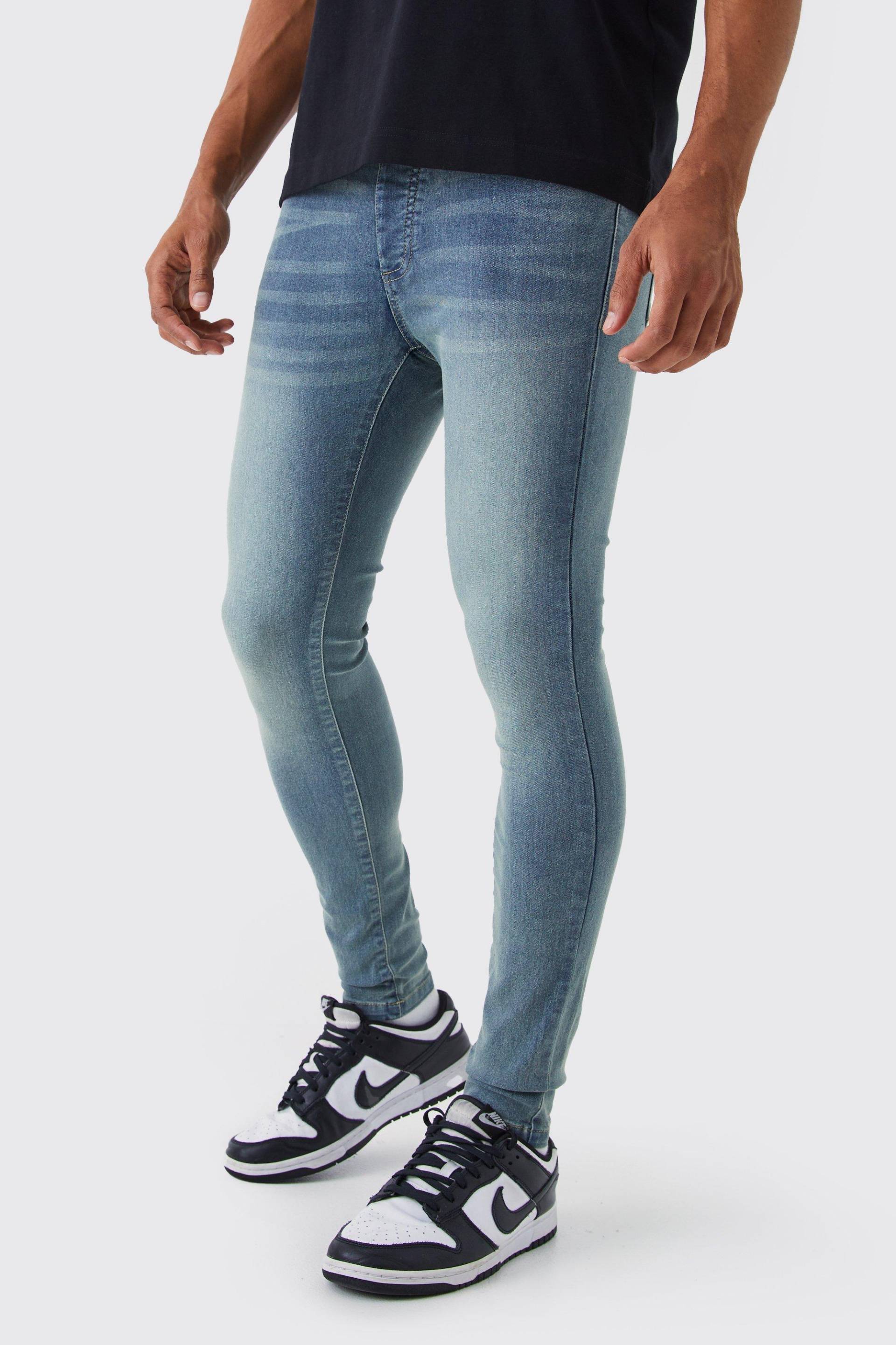 Super Skinny Stretch Jeans - Antique Blue - 36R, Antique Blue von boohoo