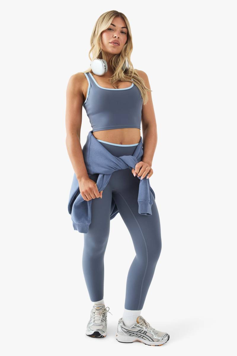 Superweiche Dsgn Studio Sport-Leggings Mit Hohem Bund Und Kontrast-Paspeln - Blue - Xs, Blue Superweiche Dsgn Studio Sport-Leggings Mit Hohem Bund Und Kontrast-Paspeln - Blue - Xs, Blue von boohoo