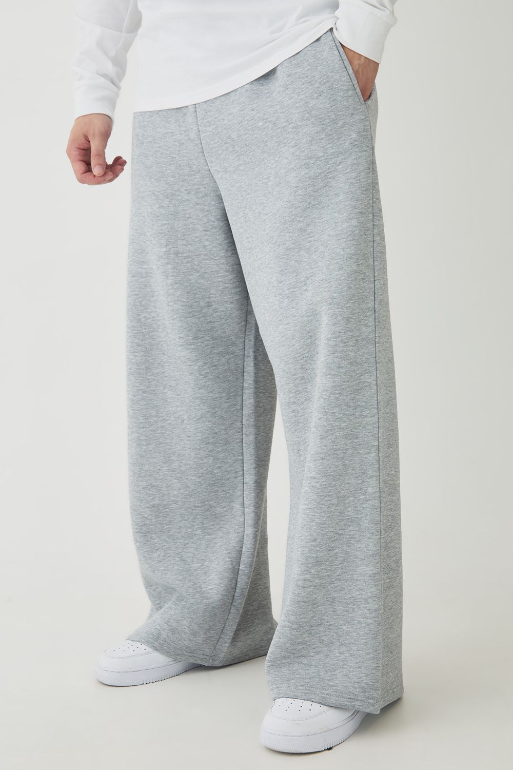 Tall Basic Jogginghose Mit Extrem Weitem Bein - Grey Marl - S, Grey Marl von boohoo