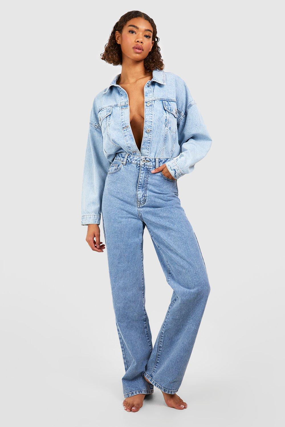 Tall Basics Boyfriend Jeans Mit Hohem Bund - Light Blue - 34, Light Blue von boohoo