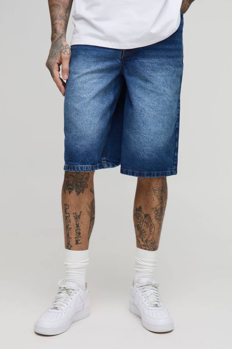 Tall Lockere Jorts - Mid Wash - 36, Mid Wash von boohoo