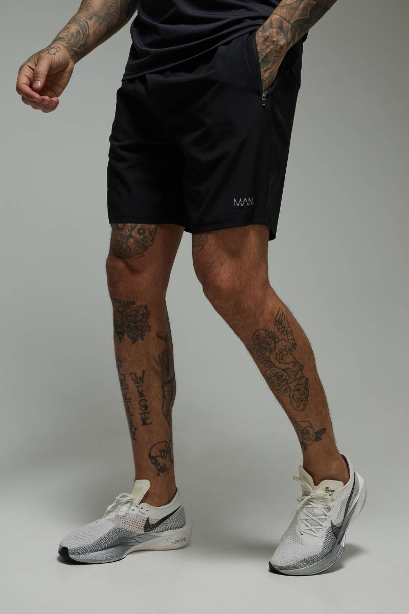 Tall Man Active 7In Stretch Shorts - Black - L, Black von boohoo