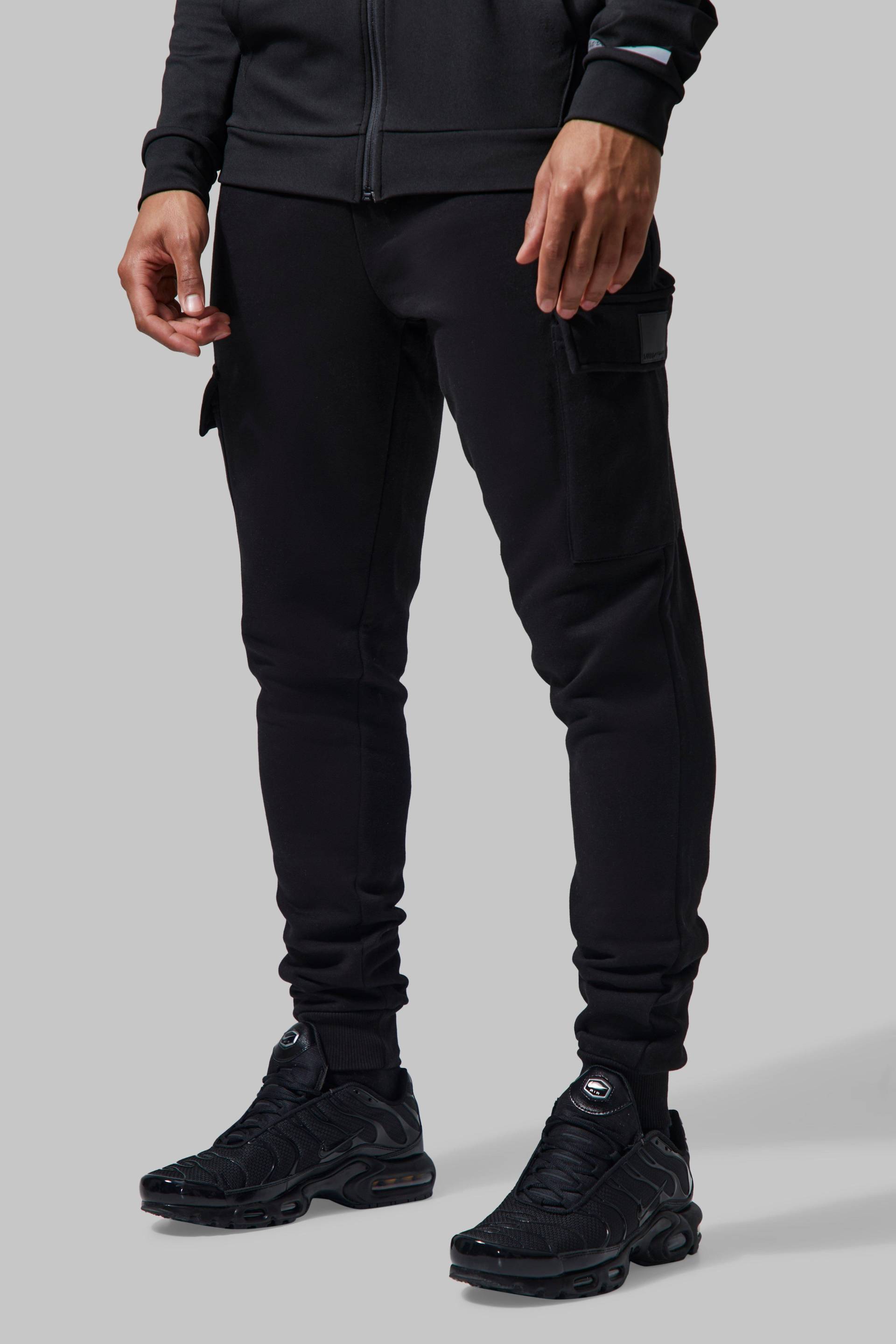 Tall Man Active Cargo-Jogginghose - Black - Xs, Black von boohoo