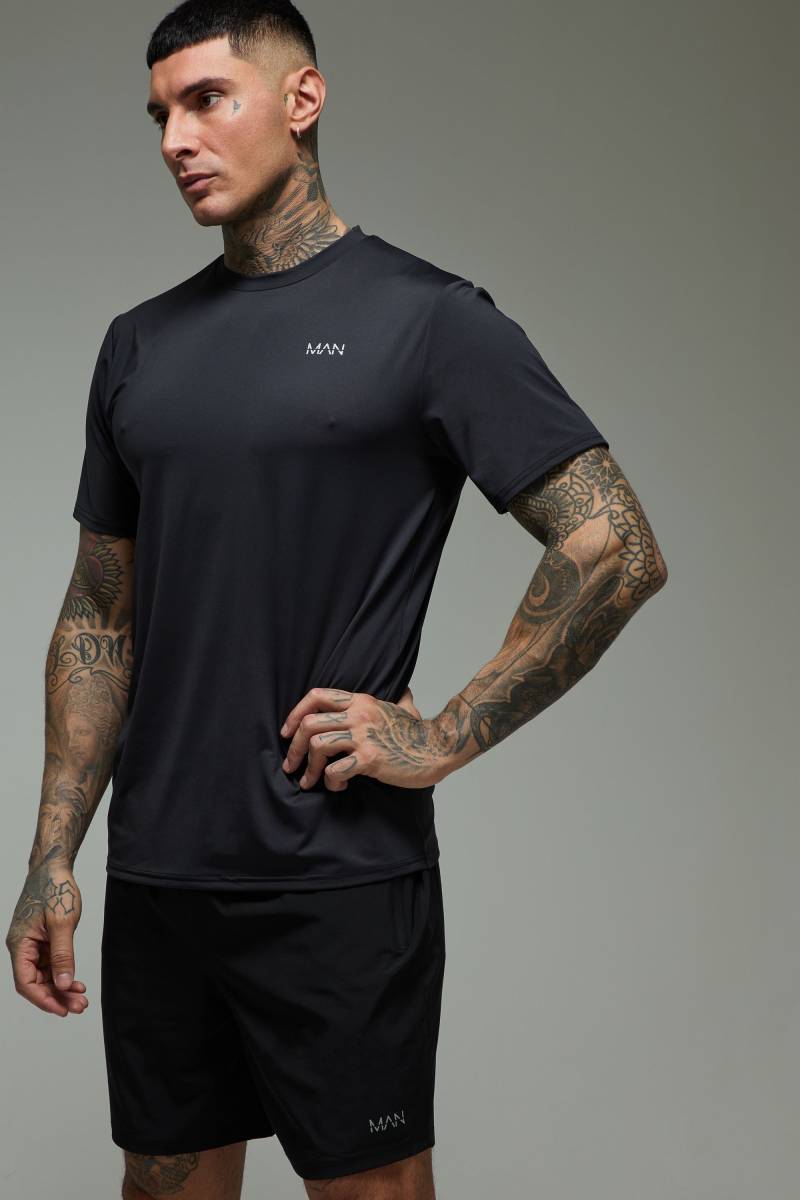 Tall Man Active Performance T-Shirt - Black - M, Black von boohoo