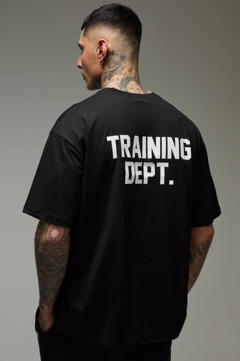 Tall Oversize T-Shirt Mit Man Active Training Dept Print - Black - M, Black von boohoo