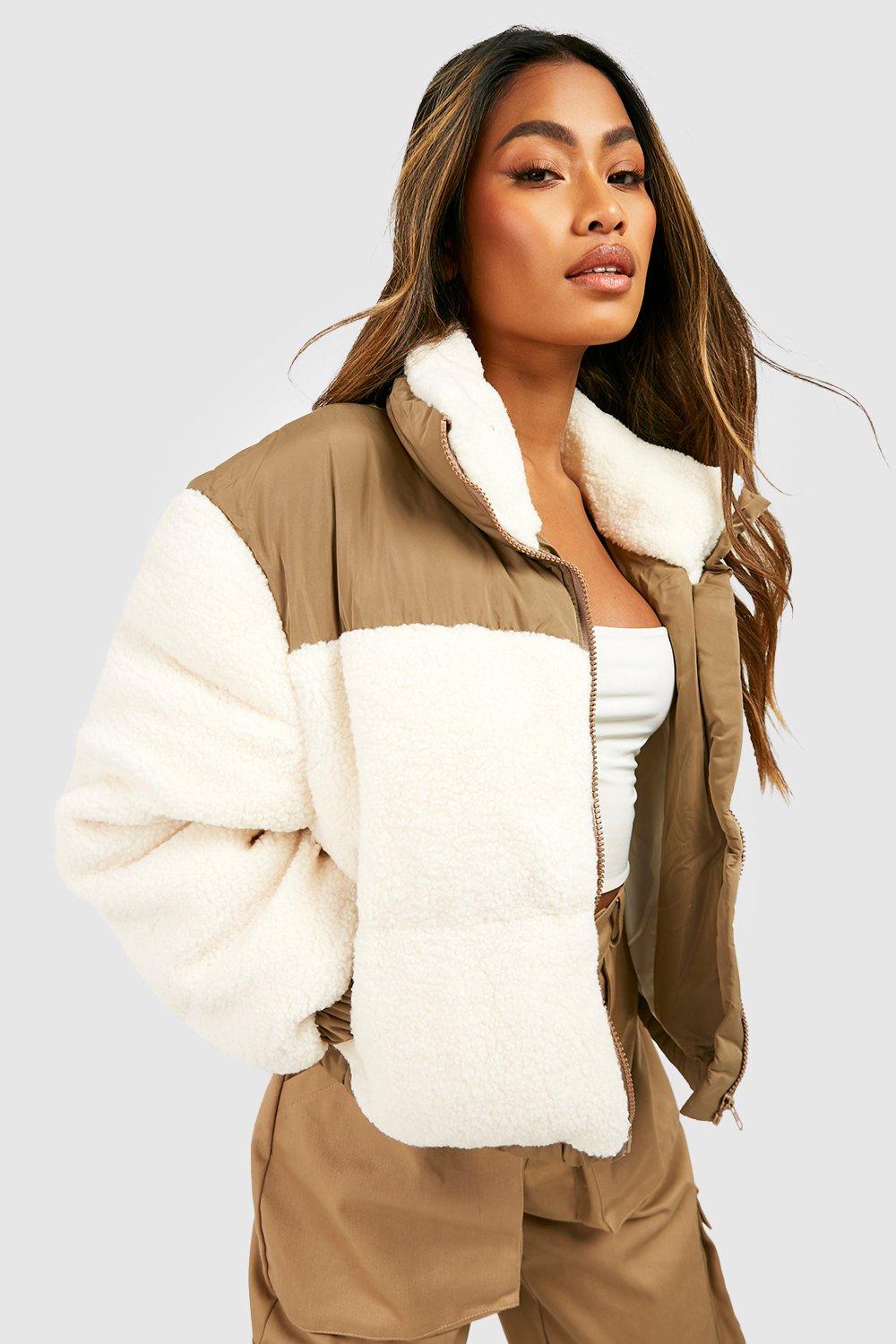 Teddy-Steppjacke - Cream - 38, Cream von boohoo