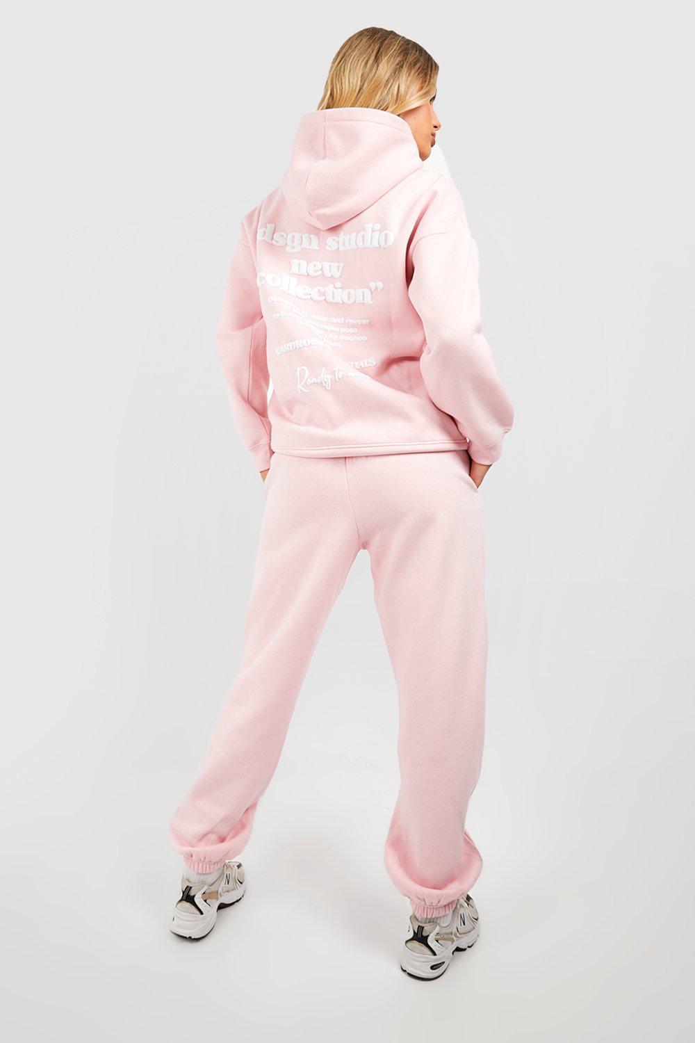 Trainingsanzug Mit Dsgn Studio Slogan Und Kapuze - Light Pink - S, Light Pink von boohoo