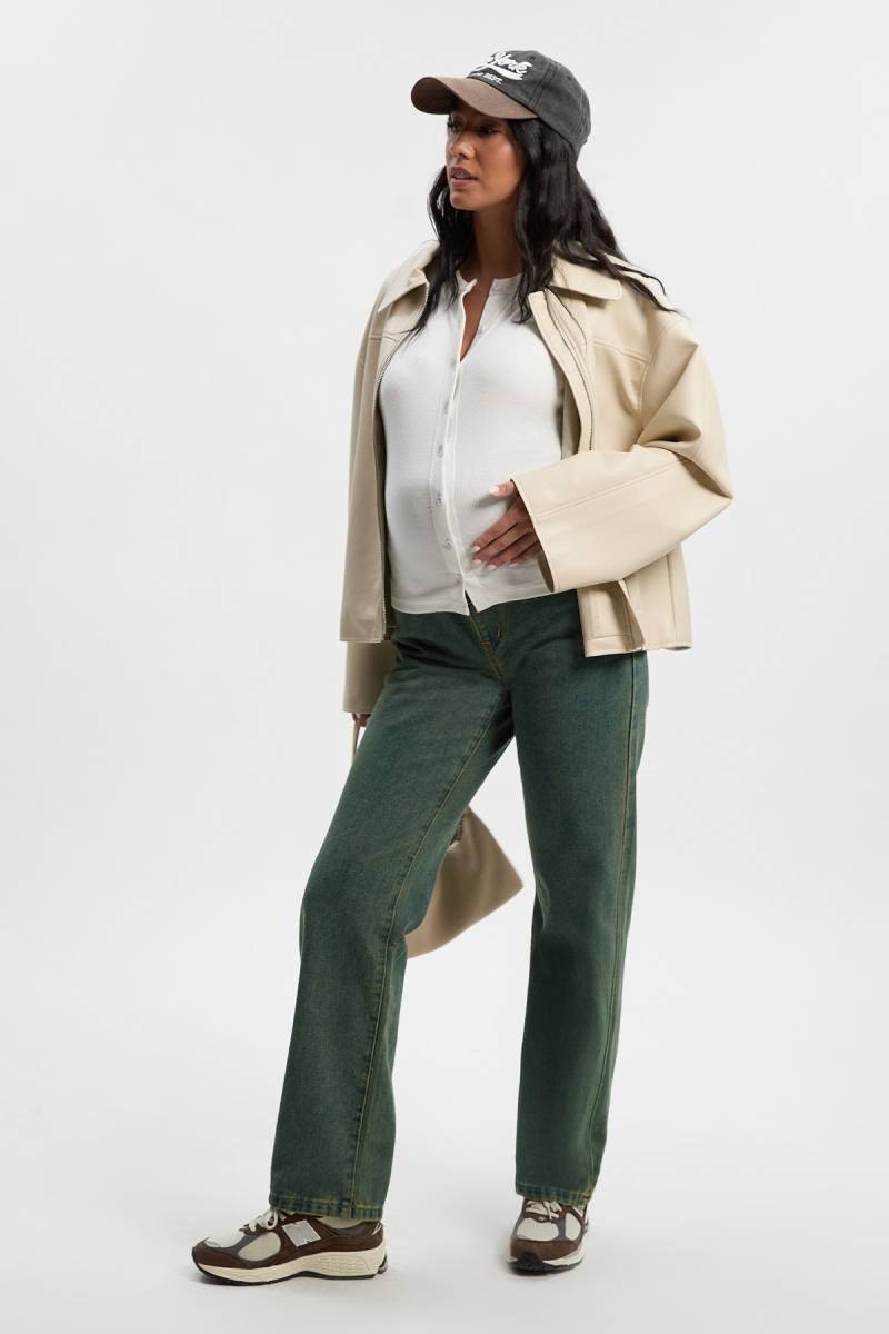 Umstandsmode Basics Mit Geradem Bein Und Geteiltem Saum - Vintage Wash - 38, Vintage Wash von boohoo