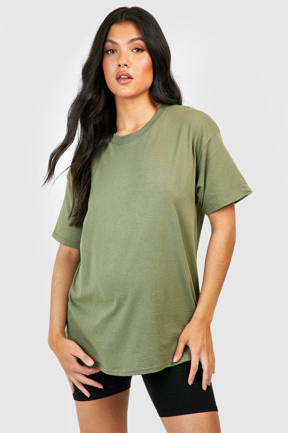 Umstandsmode Baumwoll T-Shirt - Olive - L, Olive von boohoo