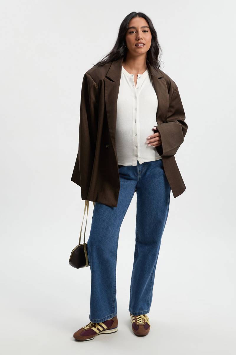 Umstandsmode Boyfriend-Jeans - Mid Blue - 36, Mid Blue von boohoo