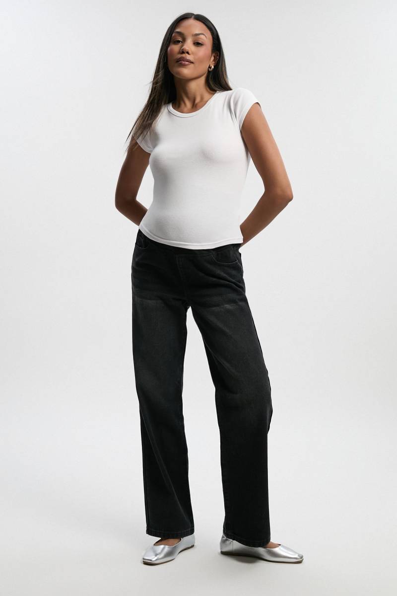 Umstandsmode Boyfriend-Jeans - Washed Black - 40, Washed Black von boohoo