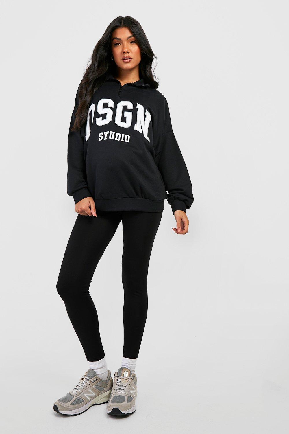 Umstandsmode Dsgn Studio Trainingsanzug Mit Reißverschluss Sweatshirt Und Leggings - Black - 42, Black von boohoo