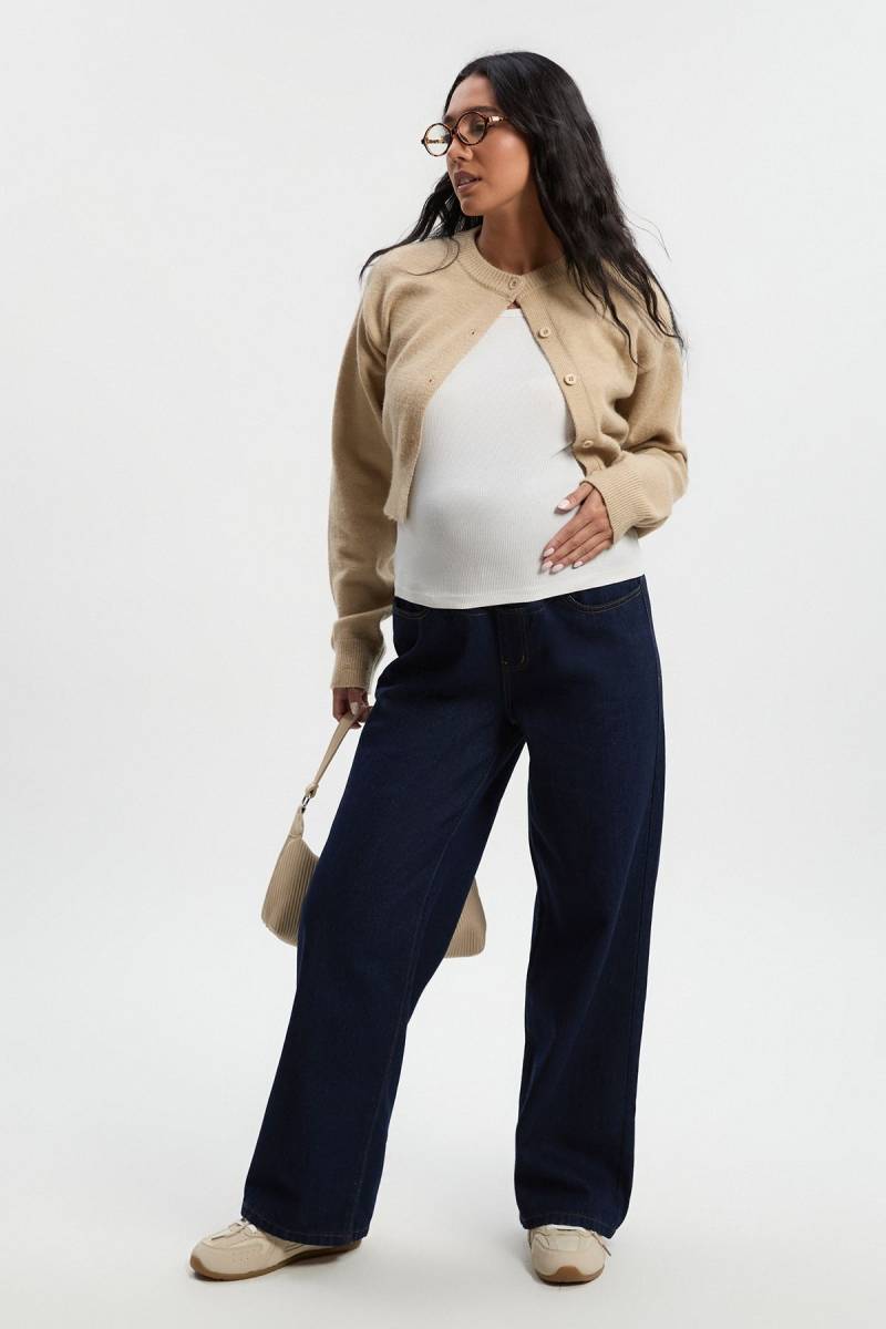 Umstandsmode Jeans Mit Weitem Bein - Indigo - 42, Indigo von boohoo