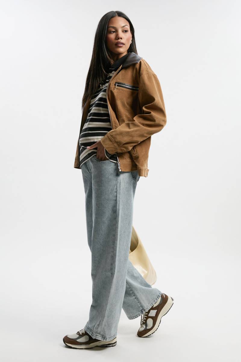 Umstandsmode Jeans Mit Weitem Bein - Light Blue - 34, Light Blue von boohoo