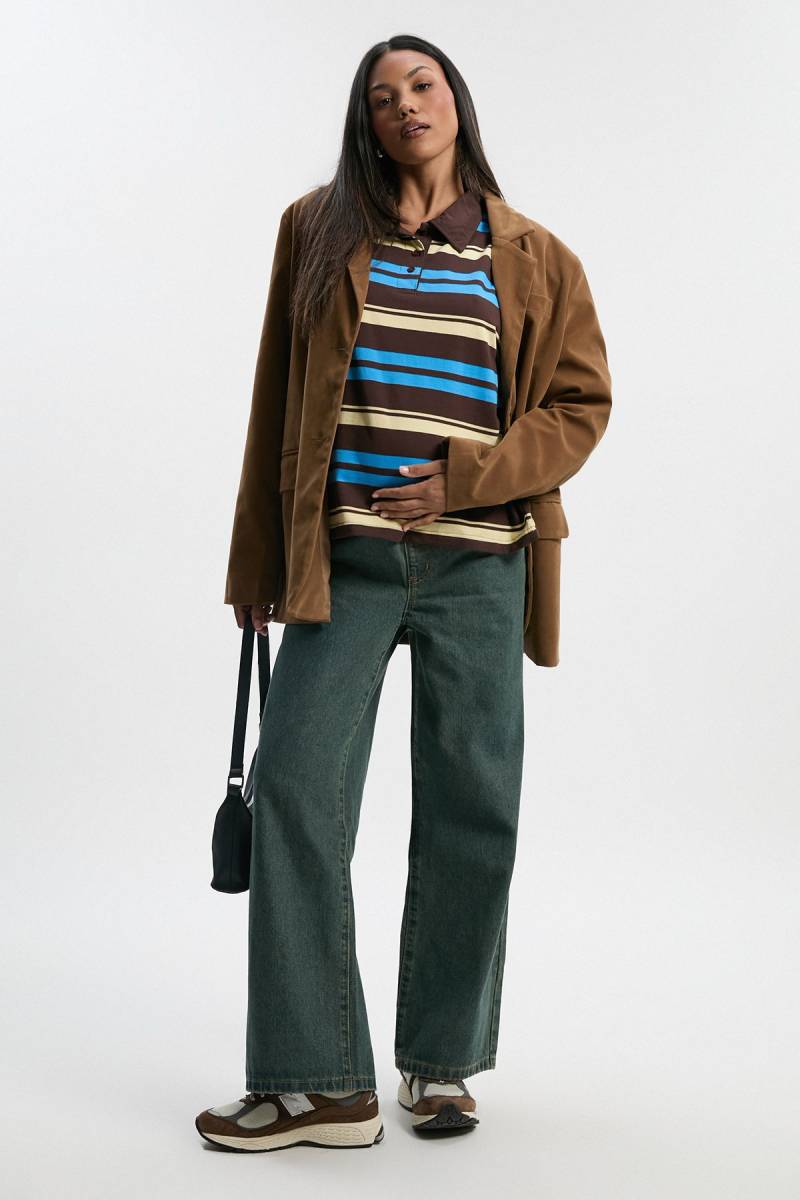 Umstandsmode Jeans Mit Weitem Bein - Vintage Wash - 36, Vintage Wash von boohoo