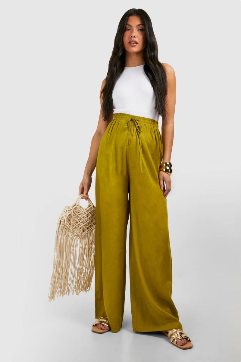 Umstandsmode Leinen-Hose Mit Geradem Bein - Light Khaki - 34, Light Khaki von boohoo