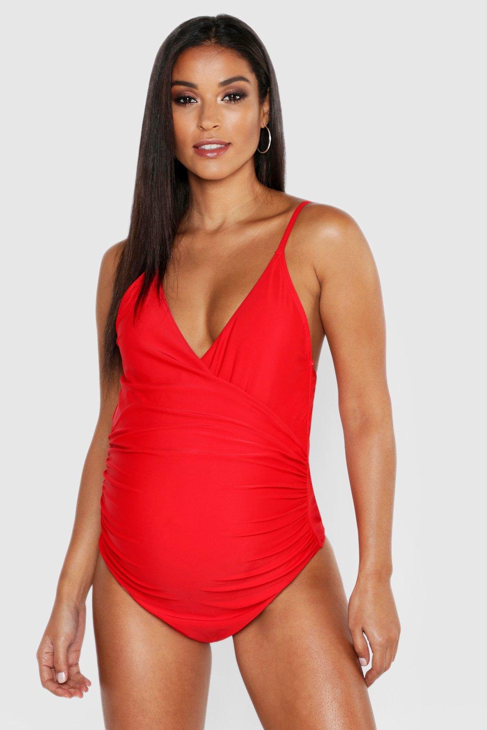 Umstandsmode Wickel-Body - Rot - 36, Rot von boohoo