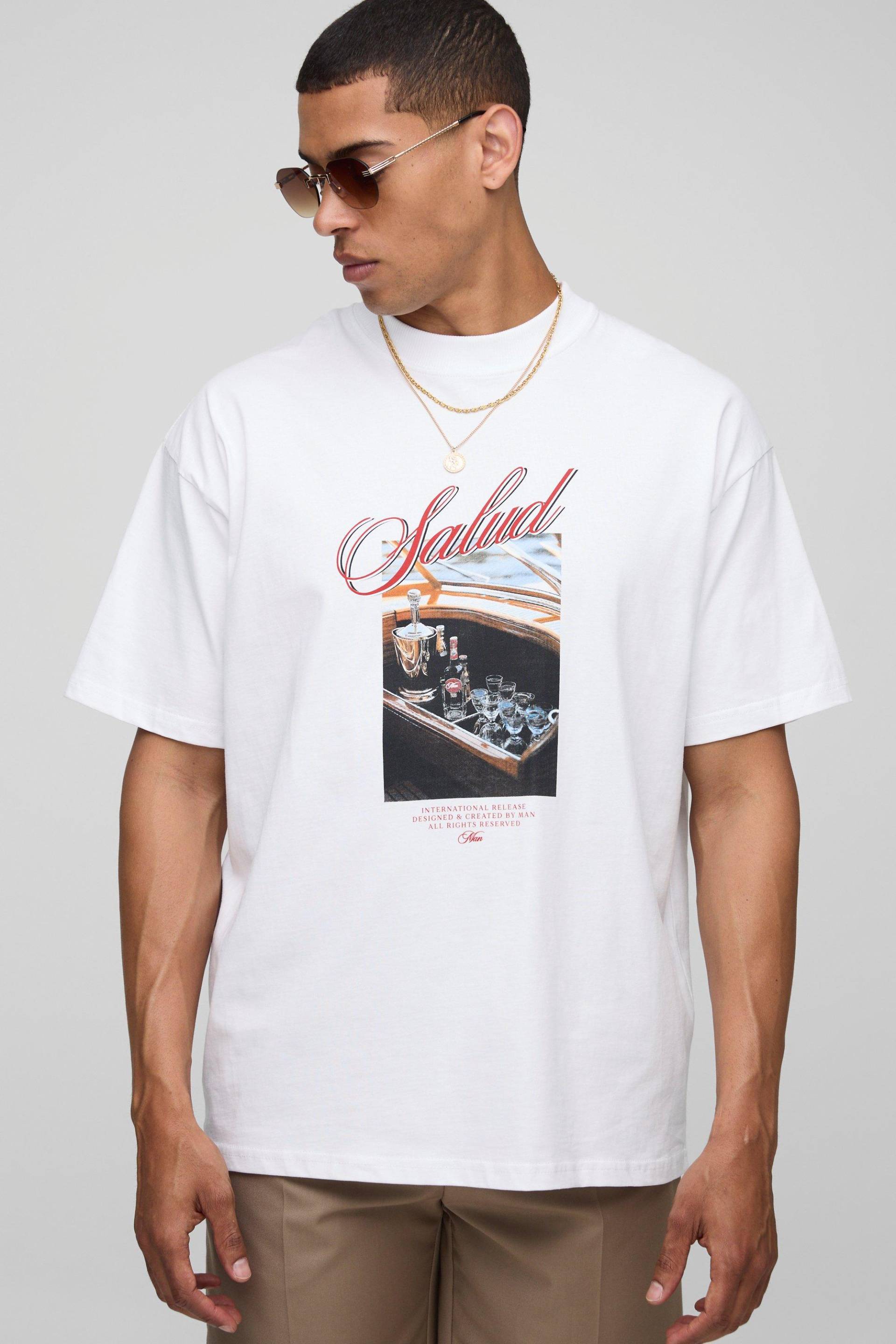 Weißes Oversize T-Shirt Mit Man Print - White - M, White Weißes Oversize T-Shirt Mit Man Print - White - M, White von boohoo