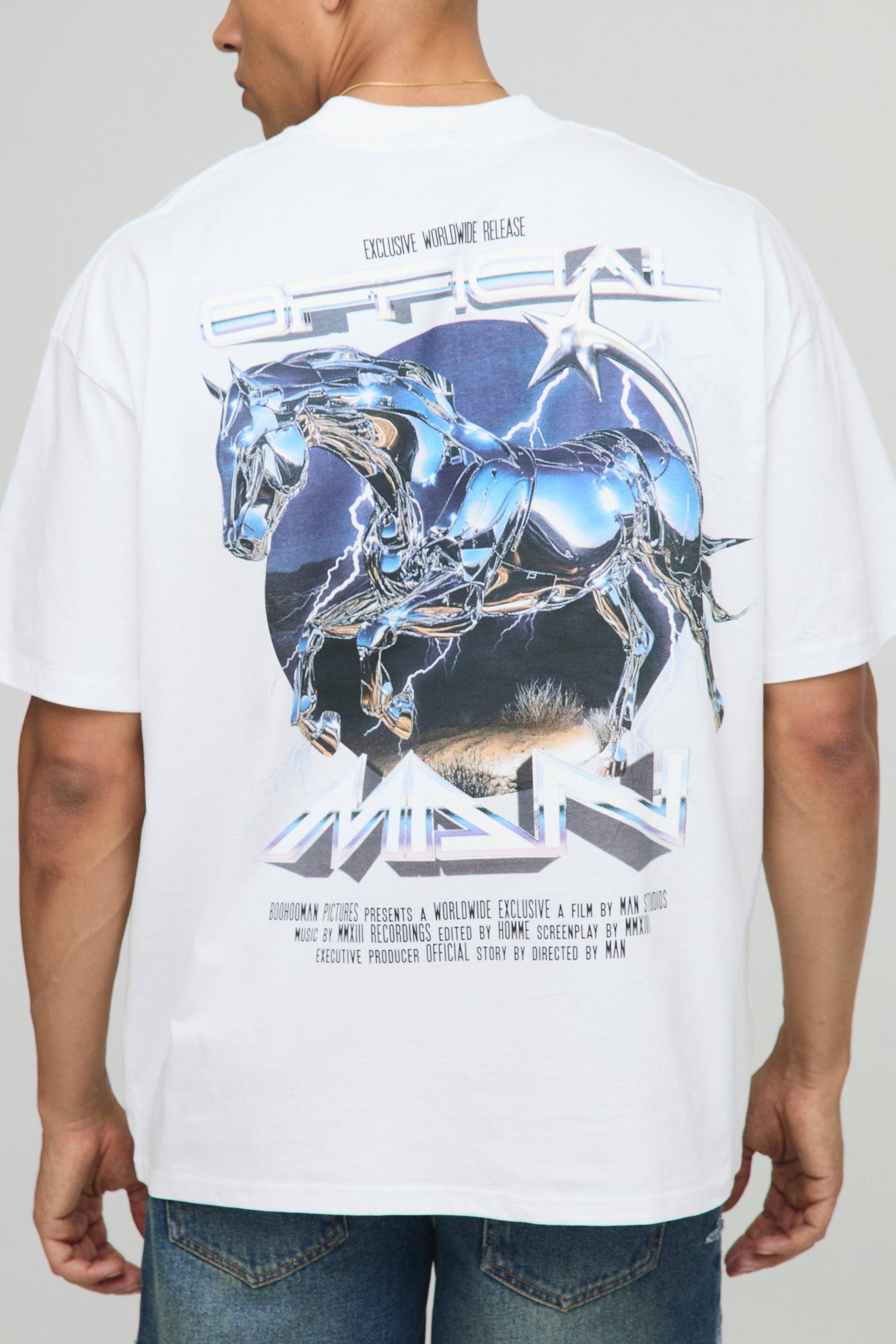 Weißes Oversize T-Shirt Mit Man Print - White - M, White Weißes Oversize T-Shirt Mit Man Print - White - M, White von boohoo