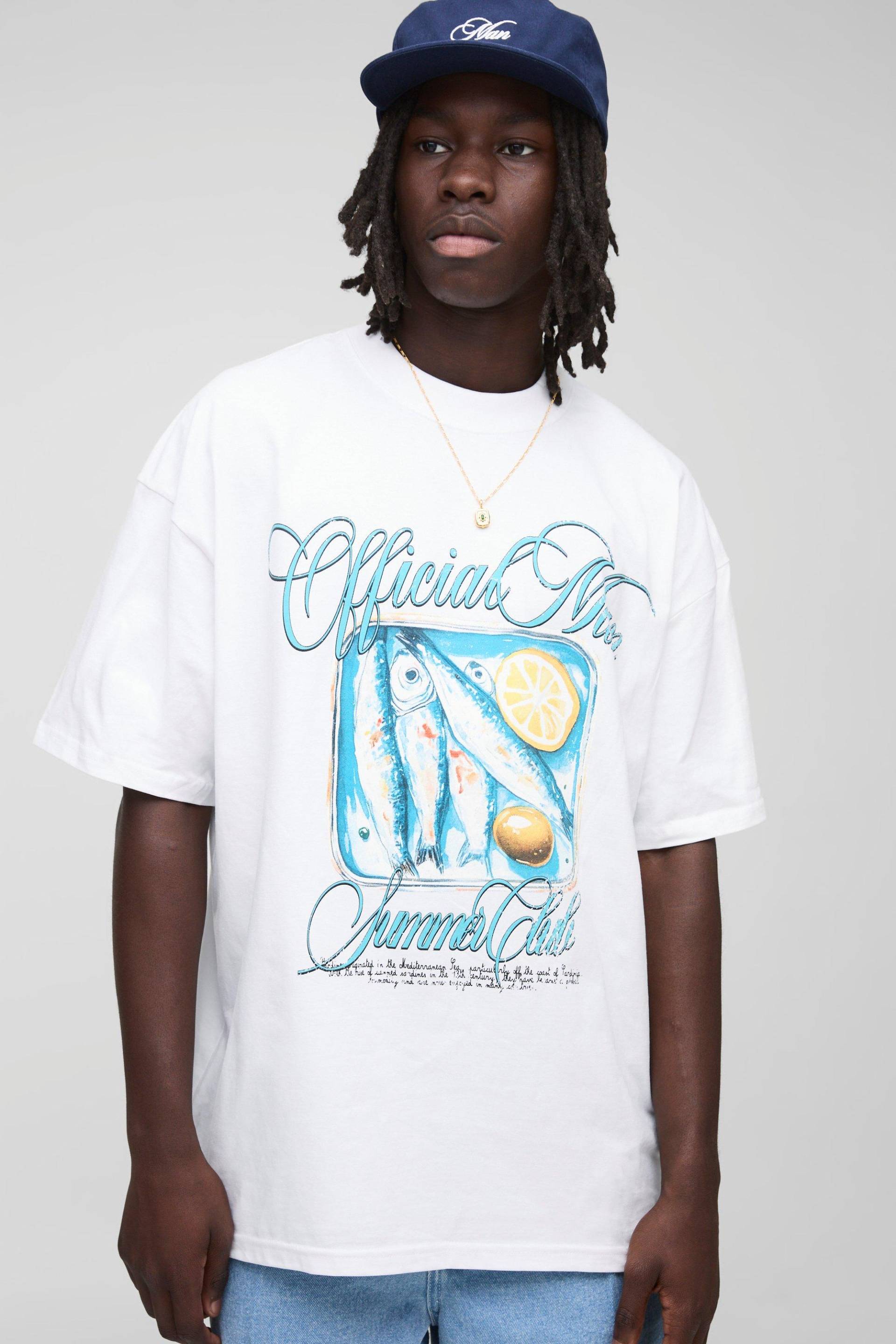 Weißes Oversize T-Shirt Mit Official Man Print - White - S, White Weißes Oversize T-Shirt Mit Official Man Print - White - S, White von boohoo