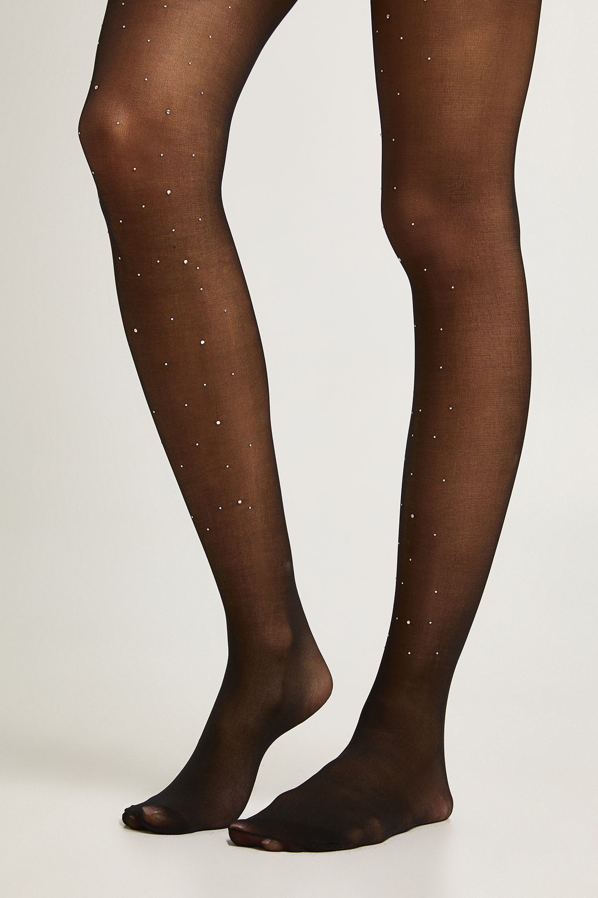 Womens Diamante Detail Sheer Tights - Black - One Size, Black von boohoo