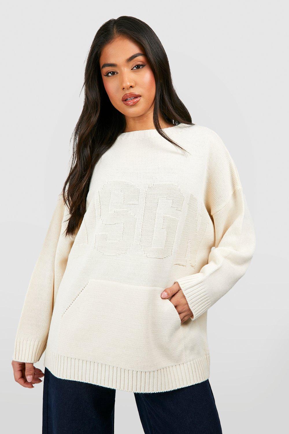 Geprägter Dsgn Pullover - Ecru - L, Ecru von boohoo