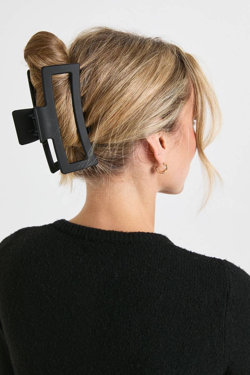 Womens Large Square Claw Clip - Black - One Size, Black von boohoo