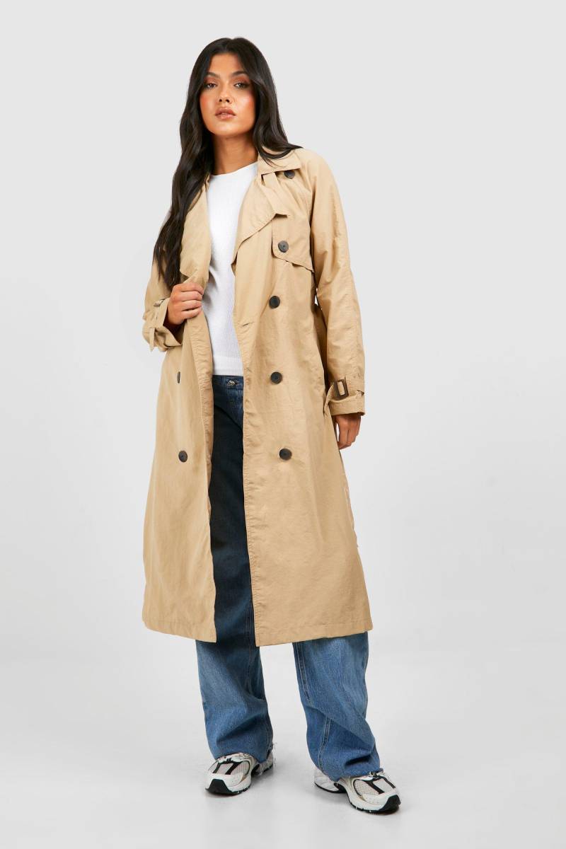 Womens Maternity Belted Trench Coat - Camel - 12, Camel von boohoo