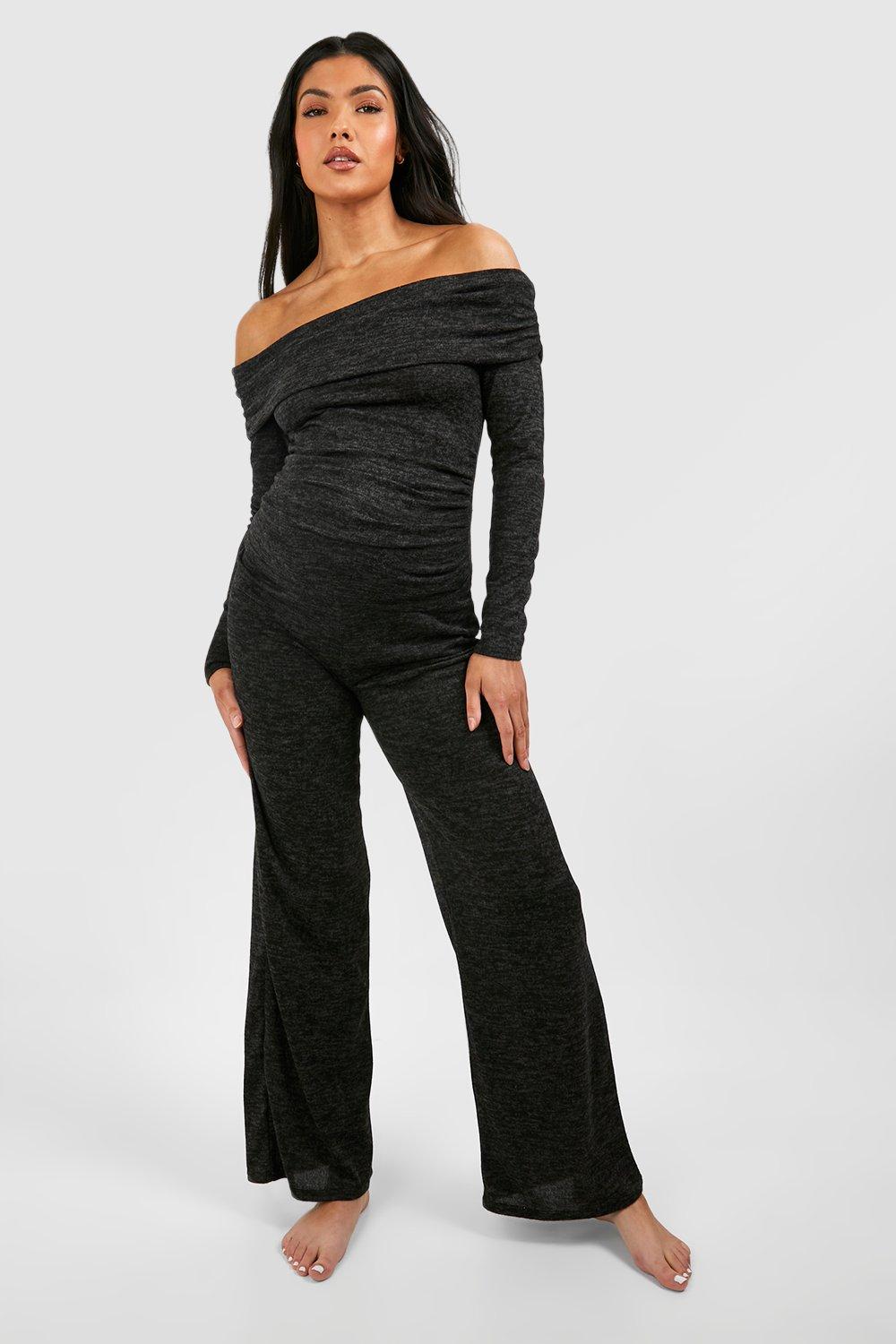 Umstandsmode Bardot Loungewear-Set - Dark Grey - 40, Dark Grey von boohoo