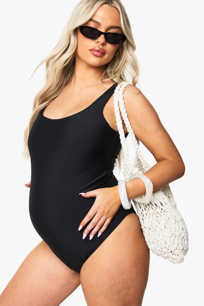 Umstandsmode Badeanzug Mit Geradem Ausschnitt - Black - 42, Black von boohoo