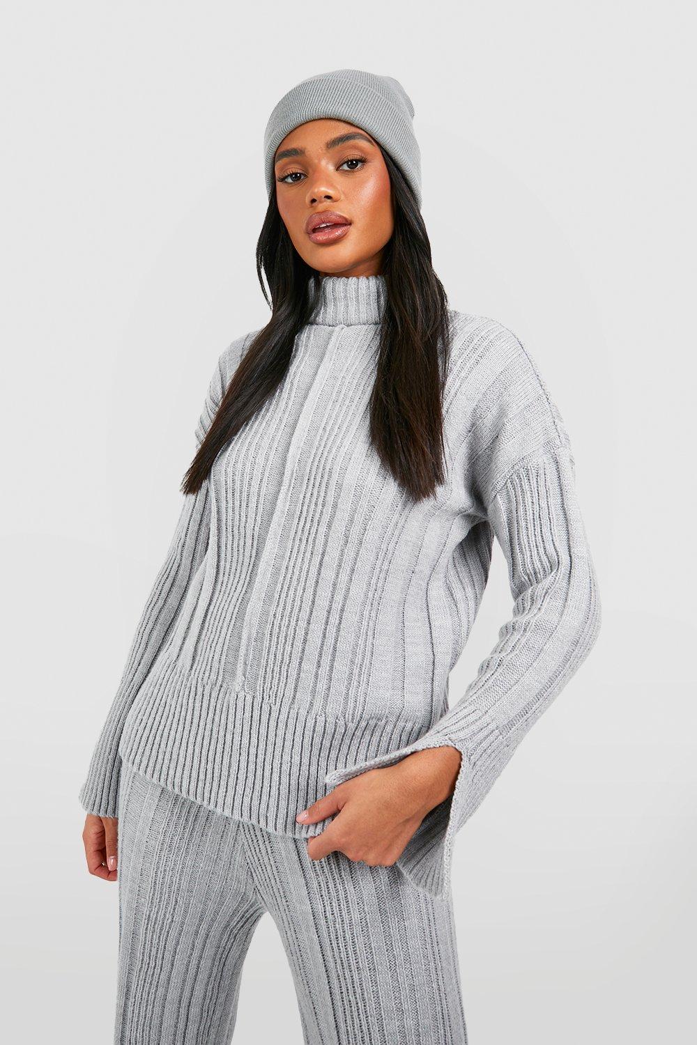Gerippter Rollkragenpullover - Silver - M, Silver Gerippter Rollkragenpullover - Silver - M, Silver von boohoo