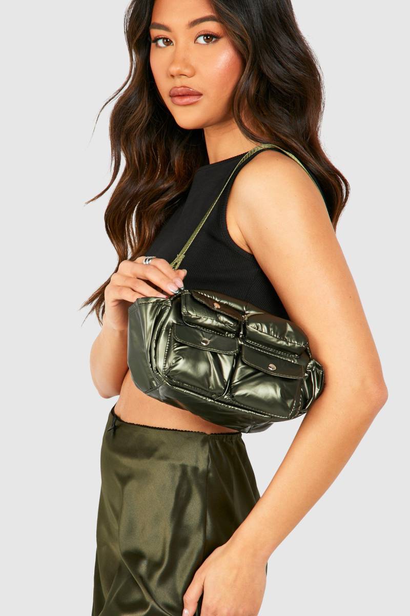 Utility Cargo-Schultertasche - Khaki - One Size, Khaki von boohoo