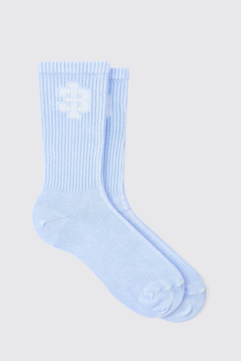 13 Jacquard Socken mit Acid-Waschung in Blau - ONE SIZE, Blau 13 Jacquard Socken mit Acid-Waschung in Blau - ONE SIZE, Blau von boohooman